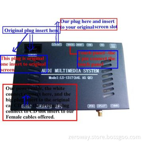 Car video interface for Audi 2G MMI has GPS+Bluetooth built-in